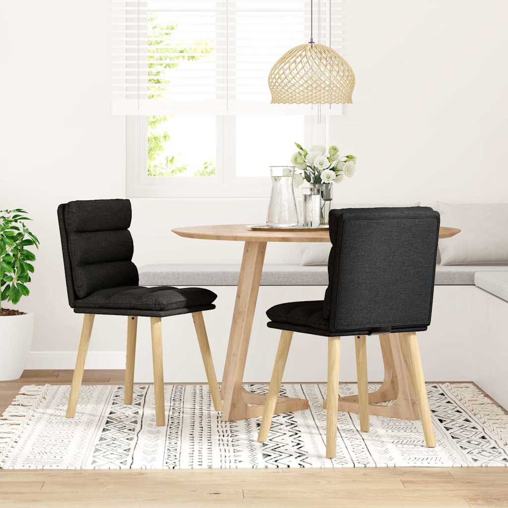 Eetkamerstoelen 2 st stof zwart is nu te koop bij PeponiXL, paradijselijk wonen!