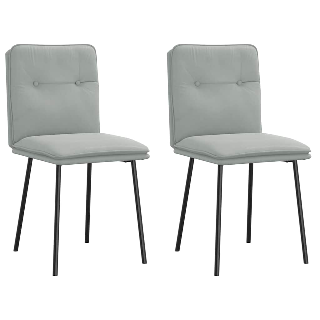Eetkamerstoelen 2 st fluweel lichtgrijs is nu te koop bij PeponiXL, paradijselijk wonen!