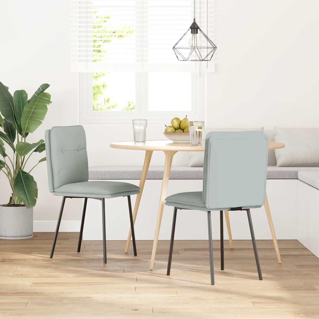 Eetkamerstoelen 2 st fluweel lichtgrijs is nu te koop bij PeponiXL, paradijselijk wonen!