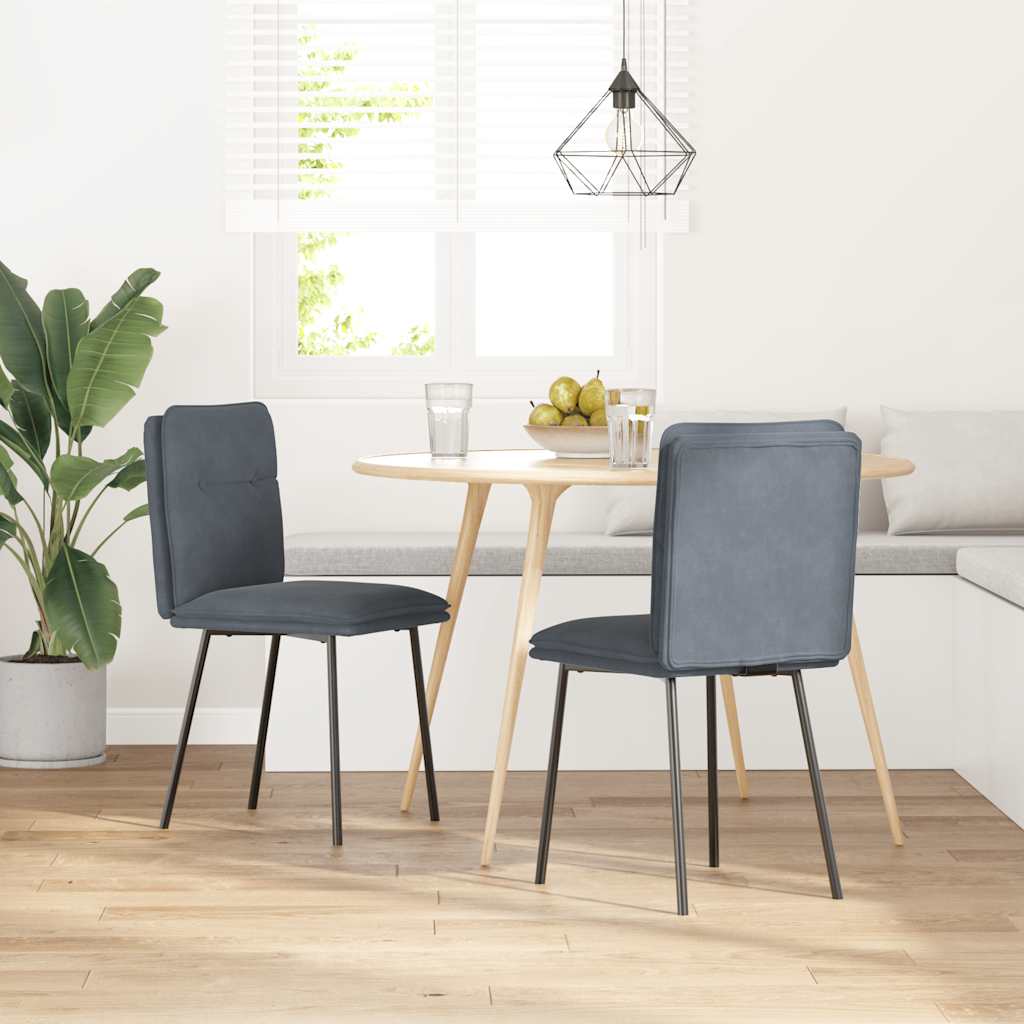 Eetkamerstoelen 2 st fluweel donkergrijs is nu te koop bij PeponiXL, paradijselijk wonen!