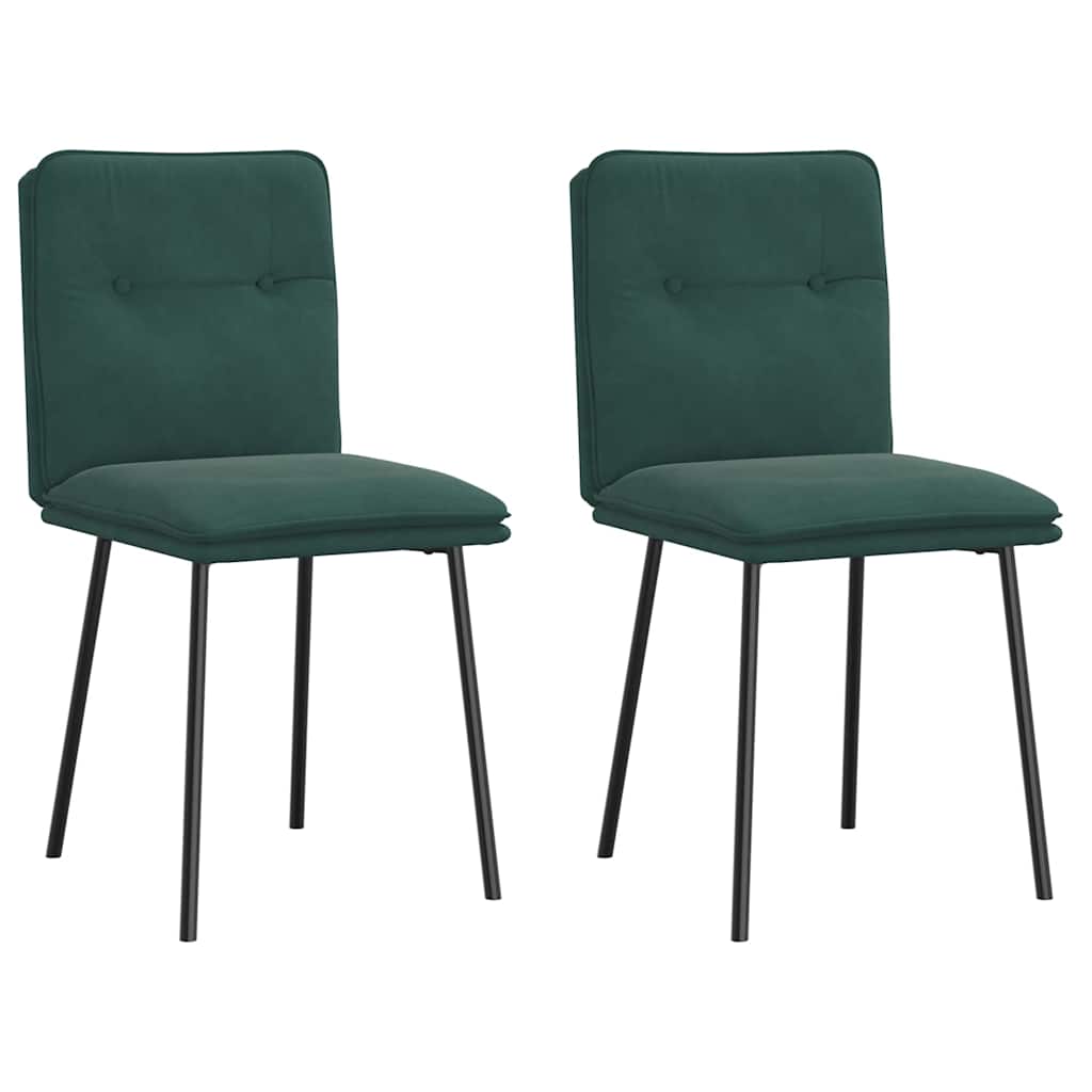 Eetkamerstoelen 2 st fluweel donkergroen is nu te koop bij PeponiXL, paradijselijk wonen!