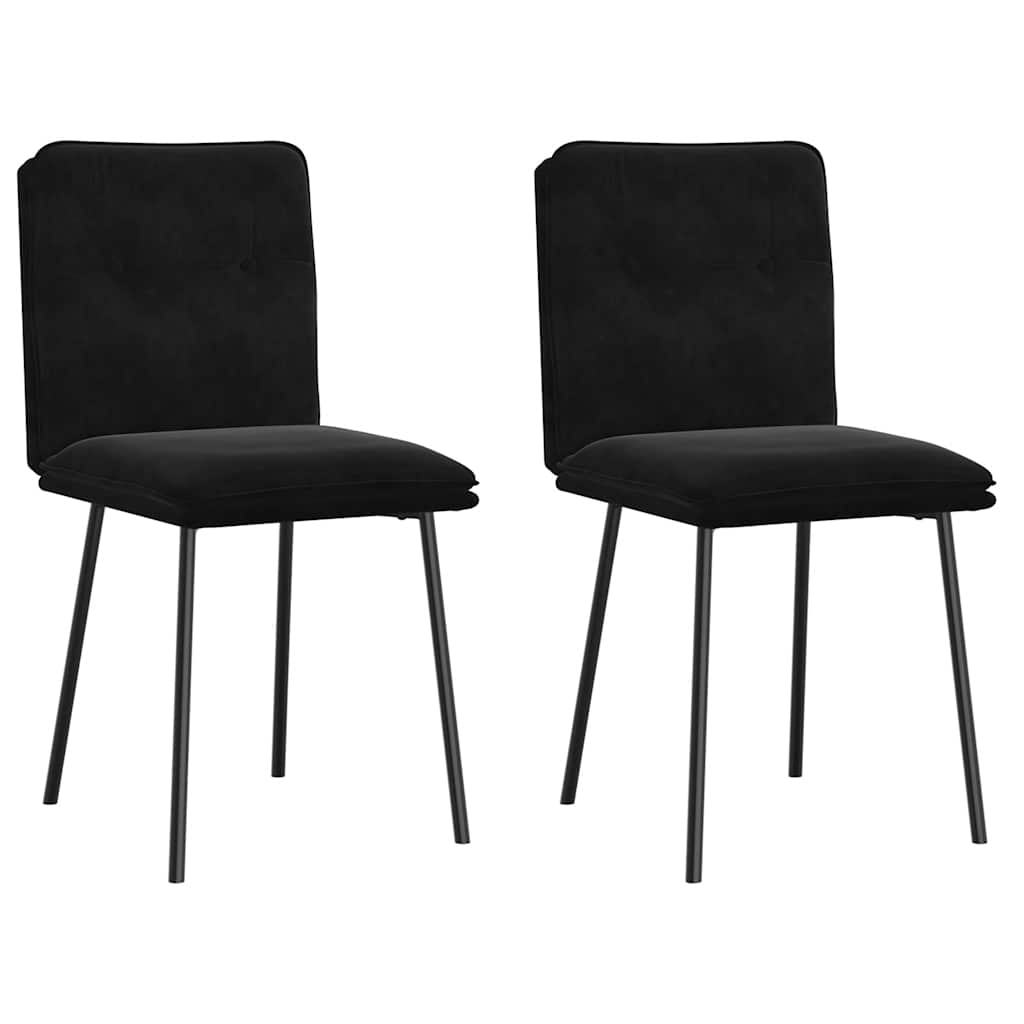 Eetkamerstoelen 2 st fluweel zwart is nu te koop bij PeponiXL, paradijselijk wonen!