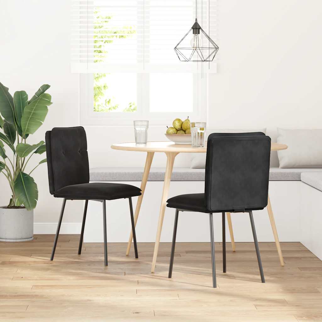 Eetkamerstoelen 2 st fluweel zwart is nu te koop bij PeponiXL, paradijselijk wonen!