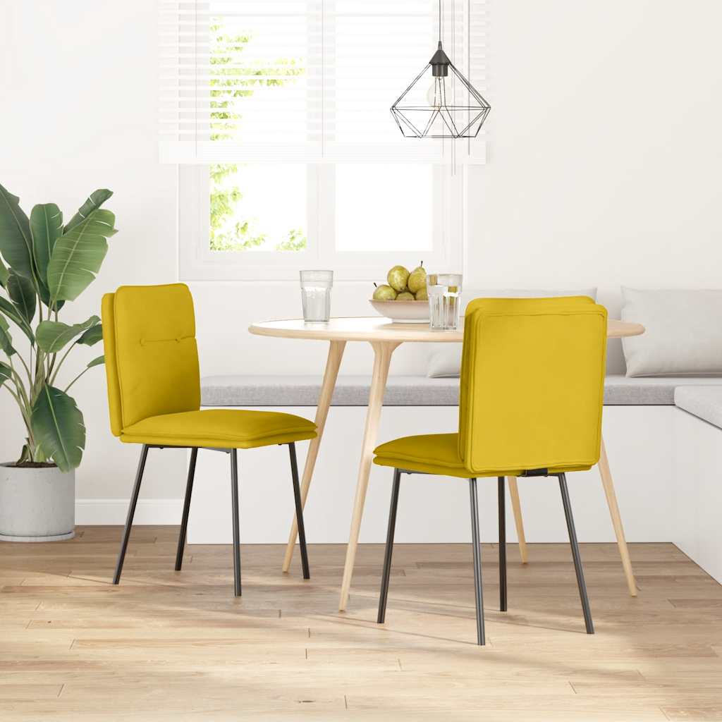 Eetkamerstoelen 2 st fluweel geel is nu te koop bij PeponiXL, paradijselijk wonen!
