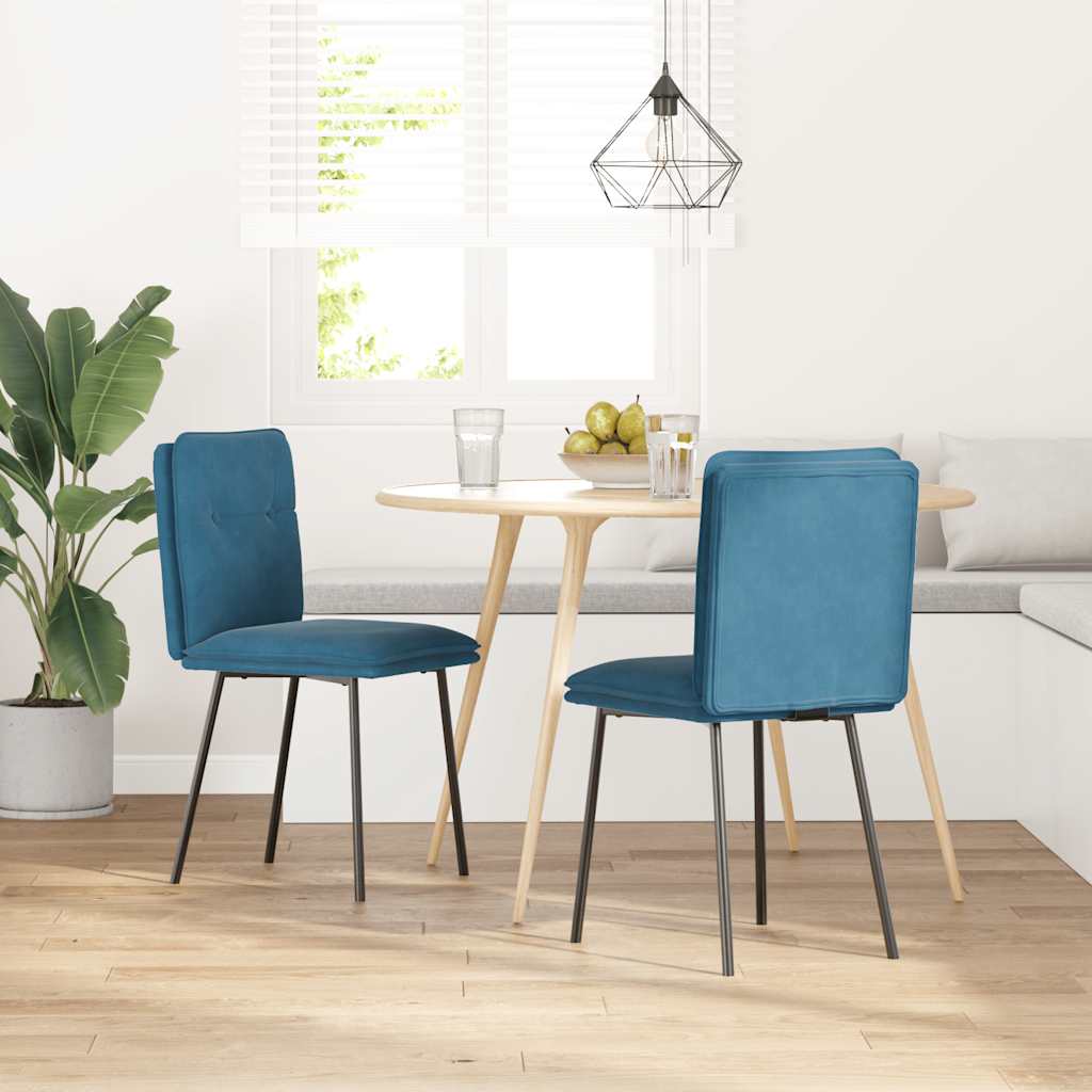 Eetkamerstoelen 2 st fluweel blauw is nu te koop bij PeponiXL, paradijselijk wonen!
