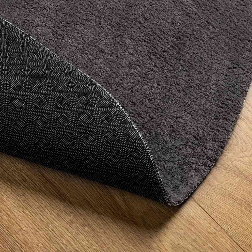 Vloerkleden Ovaal HUARTE Antraciet 120 x 170 cm 100% Polyester is nu te koop bij PeponiXL, paradijselijk wonen!