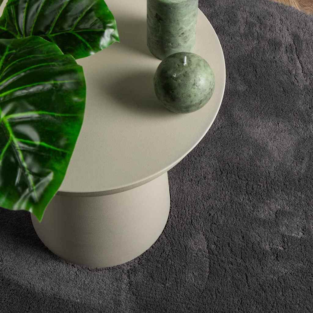 Vloerkleden Ovaal HUARTE Antraciet 140 x 200 cm 100% Polyester is nu te koop bij PeponiXL, paradijselijk wonen!