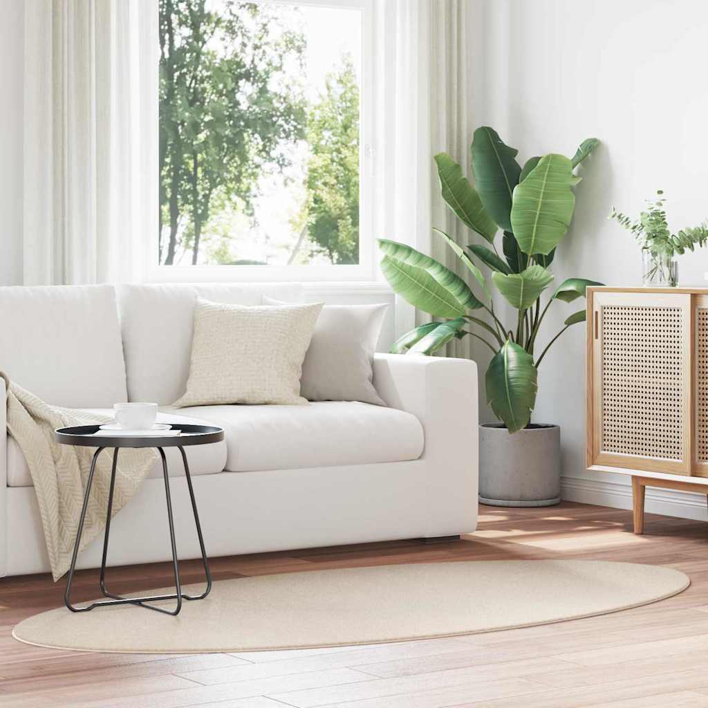 Vloerkleden Ovaal HUARTE Beige 100 x 200 cm 100% Polyester is nu te koop bij PeponiXL, paradijselijk wonen!