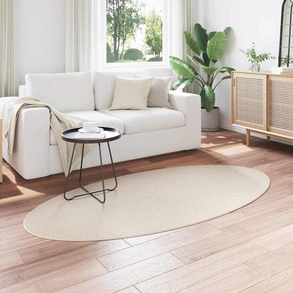 Vloerkleden Ovaal HUARTE Beige 100 x 200 cm 100% Polyester is nu te koop bij PeponiXL, paradijselijk wonen!