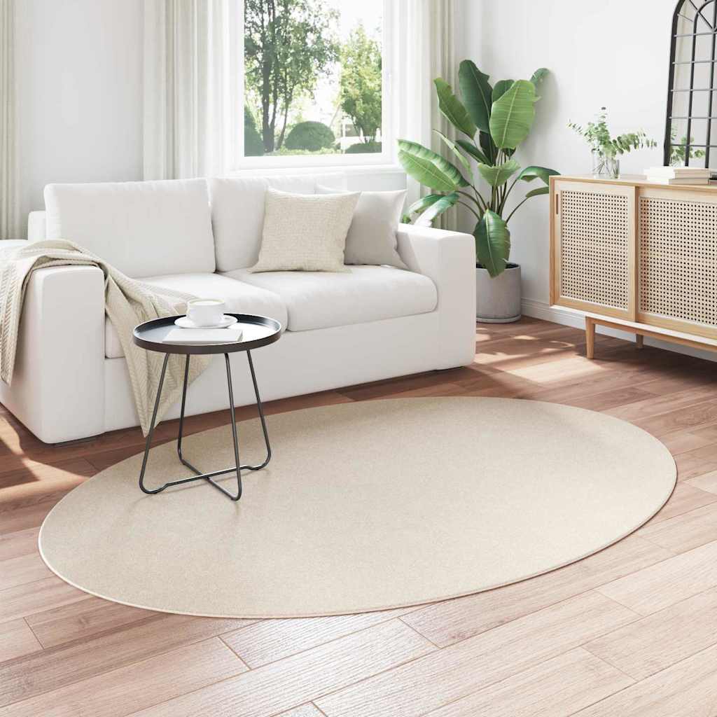 Vloerkleden Ovaal HUARTE Beige 140 x 200 cm 100% Polyester is nu te koop bij PeponiXL, paradijselijk wonen!