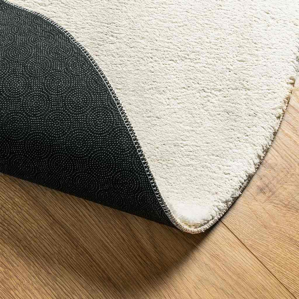 Vloerkleden Ovaal HUARTE Crème 80 x 150 cm 100% Polyester is nu te koop bij PeponiXL, paradijselijk wonen!