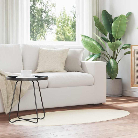 Vloerkleden Ovaal HUARTE Crème 80 x 150 cm 100% Polyester is nu te koop bij PeponiXL, paradijselijk wonen!