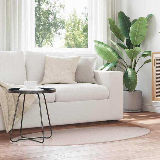 Vloerkleden Ovaal HUARTE Zand 80 x 150 cm 100% Polyester is nu te koop bij PeponiXL, paradijselijk wonen!