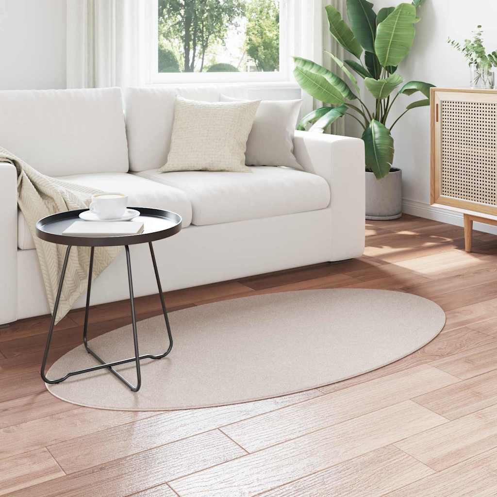 Vloerkleden Ovaal HUARTE Zand 80 x 150 cm 100% Polyester is nu te koop bij PeponiXL, paradijselijk wonen!