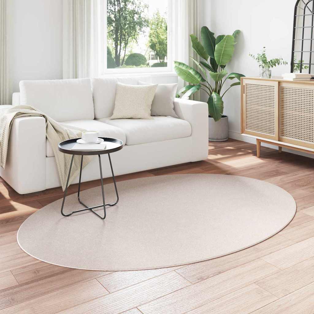 Vloerkleden Ovaal HUARTE Zand 120 x 170 cm 100% Polyester is nu te koop bij PeponiXL, paradijselijk wonen!