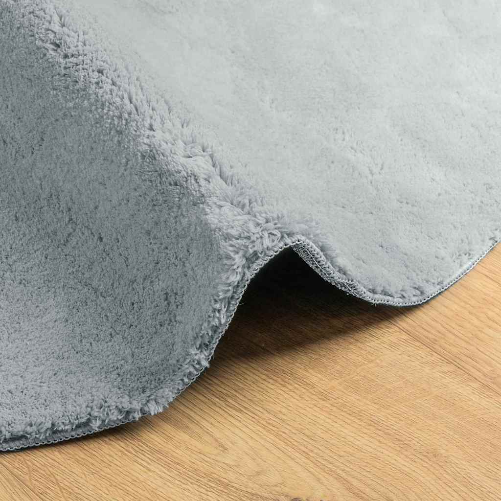 Vloerkleden Ovaal HUARTE Grijs 80 x 150 cm 100% Polyester is nu te koop bij PeponiXL, paradijselijk wonen!