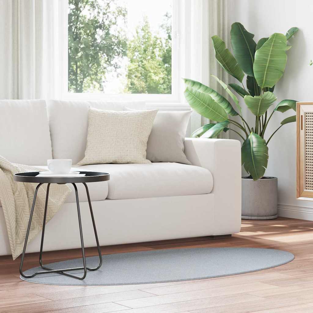 Vloerkleden Ovaal HUARTE Grijs 80 x 150 cm 100% Polyester is nu te koop bij PeponiXL, paradijselijk wonen!