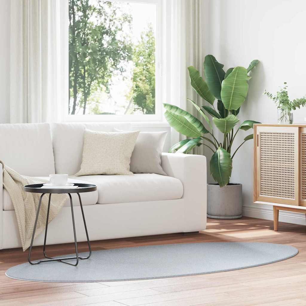 Vloerkleden Ovaal HUARTE Grijs 100 x 200 cm 100% Polyester is nu te koop bij PeponiXL, paradijselijk wonen!