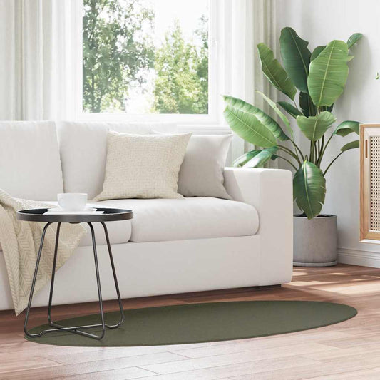 Vloerkleden Ovaal HUARTE Bosgroen 80 x 150 cm 100% Polyester is nu te koop bij PeponiXL, paradijselijk wonen!
