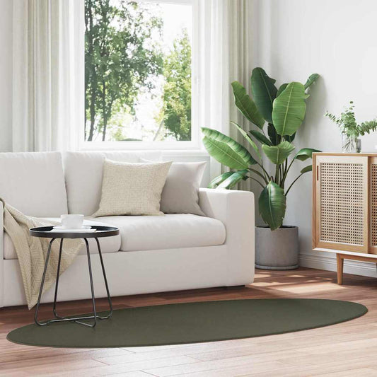 Vloerkleden Ovaal HUARTE Bosgroen 100 x 200 cm 100% Polyester is nu te koop bij PeponiXL, paradijselijk wonen!