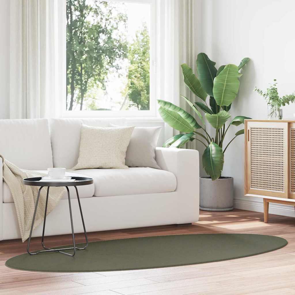 Vloerkleden Ovaal HUARTE Bosgroen 170 x 120 cm 100% Polyester is nu te koop bij PeponiXL, paradijselijk wonen!