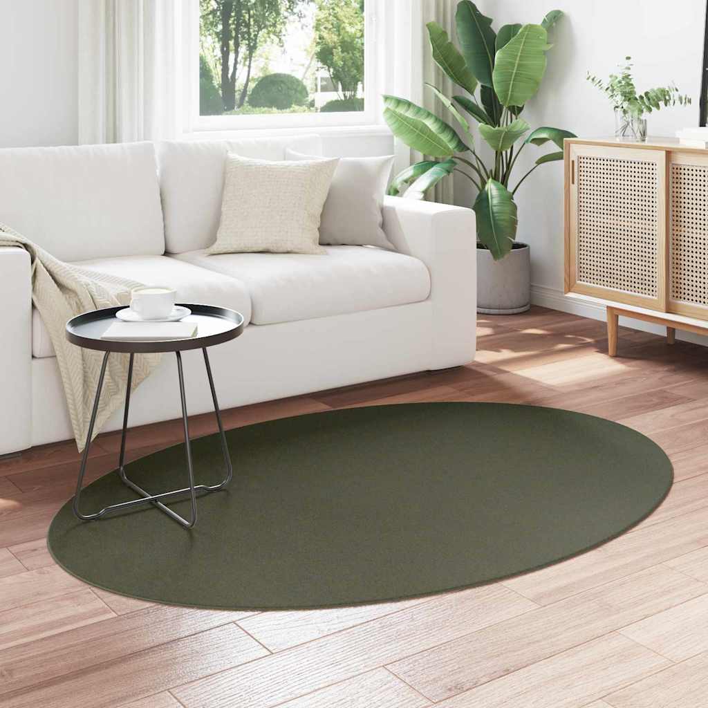 Vloerkleden Ovaal HUARTE Bosgroen 170 x 120 cm 100% Polyester is nu te koop bij PeponiXL, paradijselijk wonen!