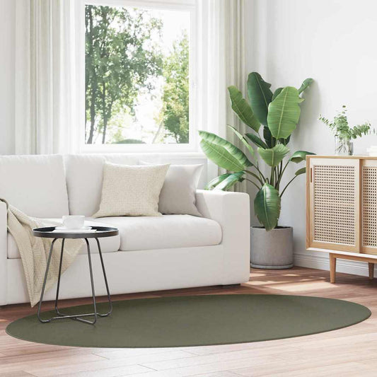 Vloerkleden Ovaal HUARTE Bosgroen 140 x 200 cm 100% Polyester is nu te koop bij PeponiXL, paradijselijk wonen!