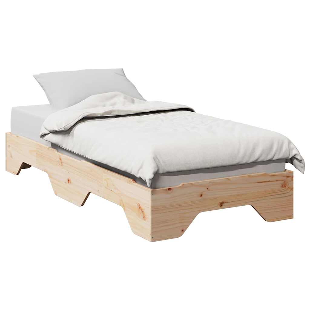 Bedframe zonder matras stapelbaar 100x200 cm massief hout is nu te koop bij PeponiXL, paradijselijk wonen!