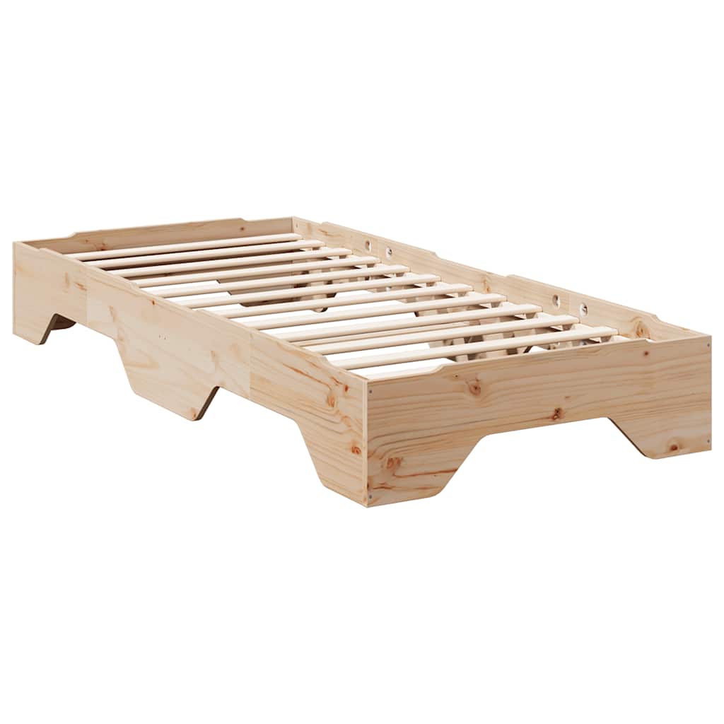 Bedframe zonder matras stapelbaar 100x200 cm massief hout is nu te koop bij PeponiXL, paradijselijk wonen!