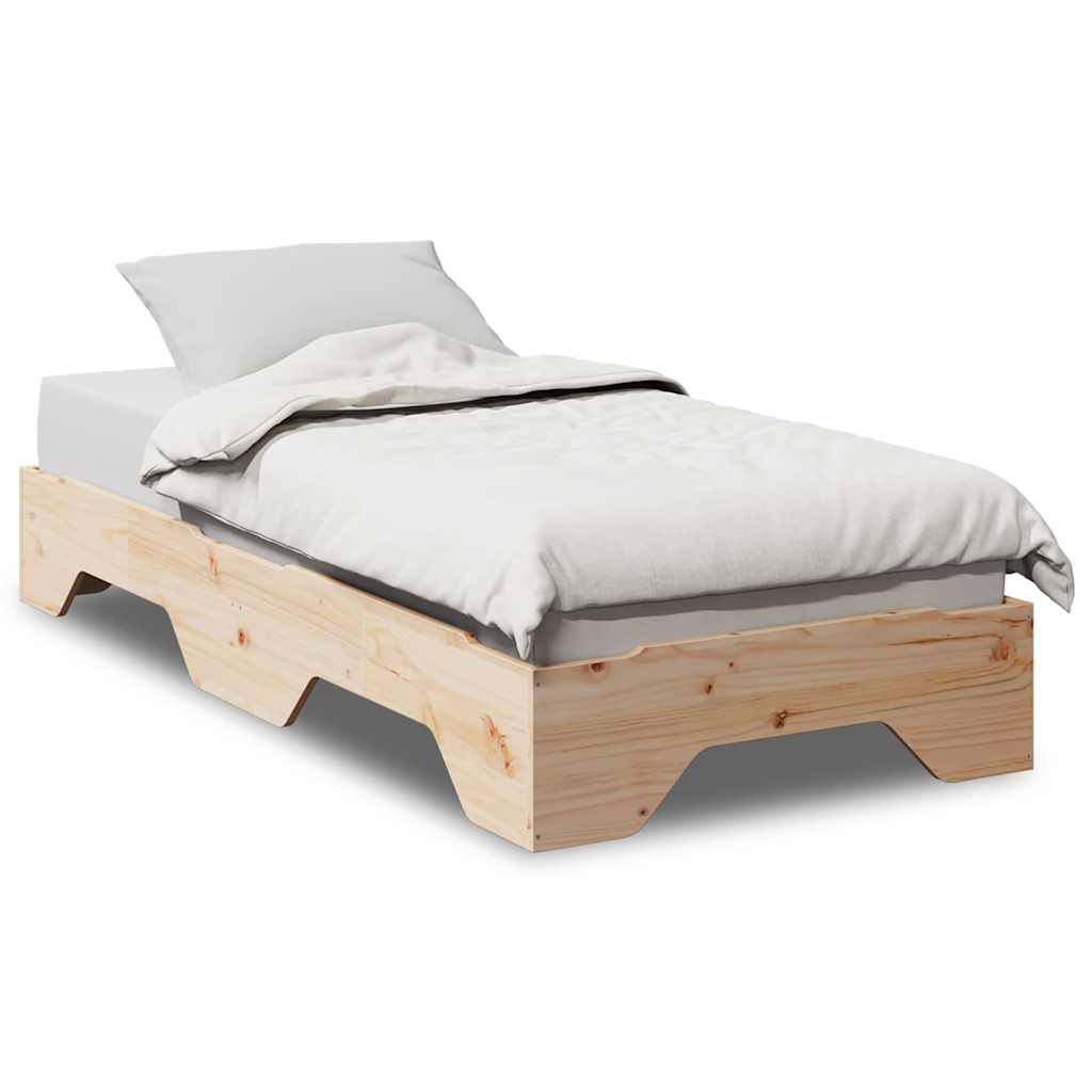 Bedframe zonder matras stapelbaar 90x190 cm massief hout is nu te koop bij PeponiXL, paradijselijk wonen!