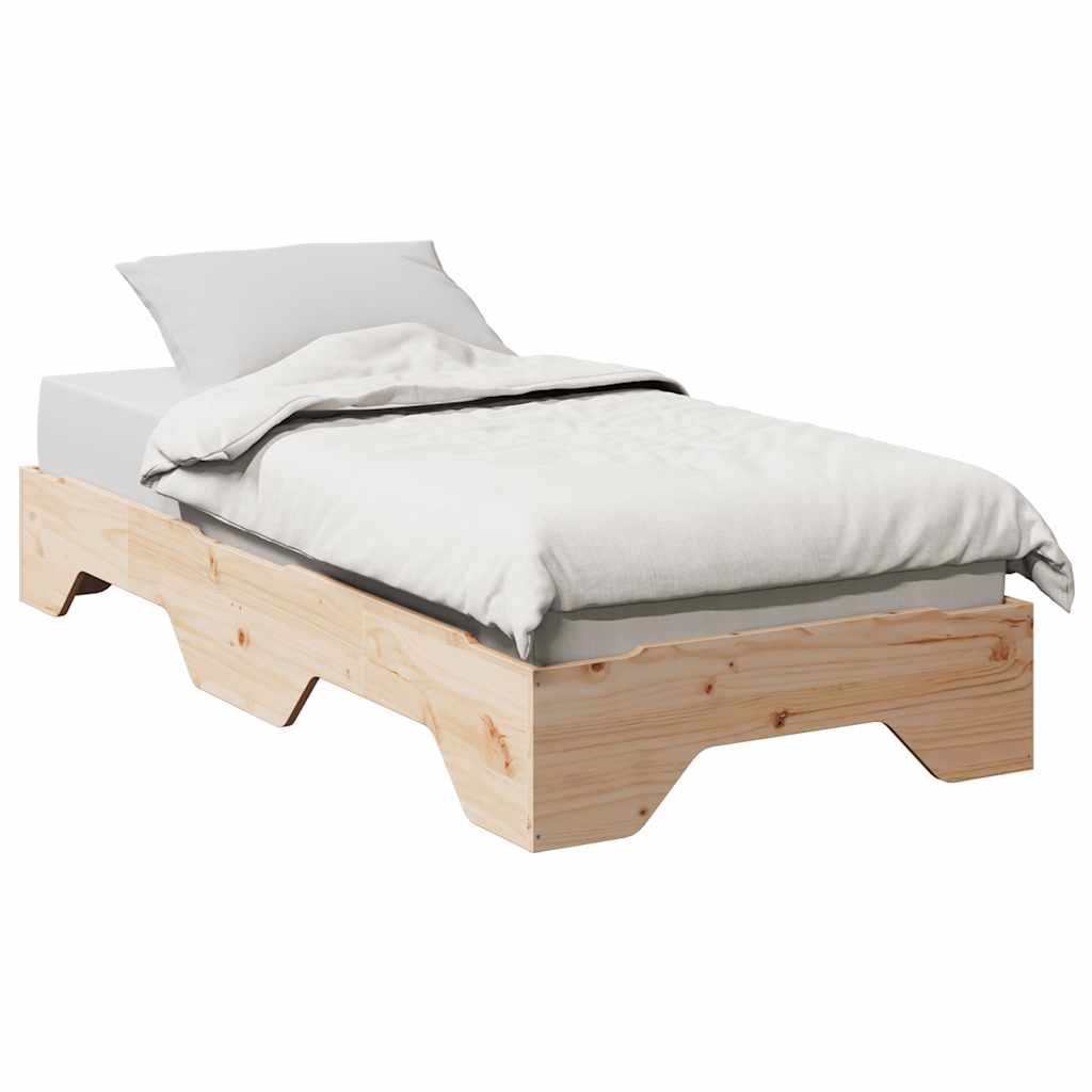 Bedframe zonder matras stapelbaar 90x190 cm massief hout is nu te koop bij PeponiXL, paradijselijk wonen!