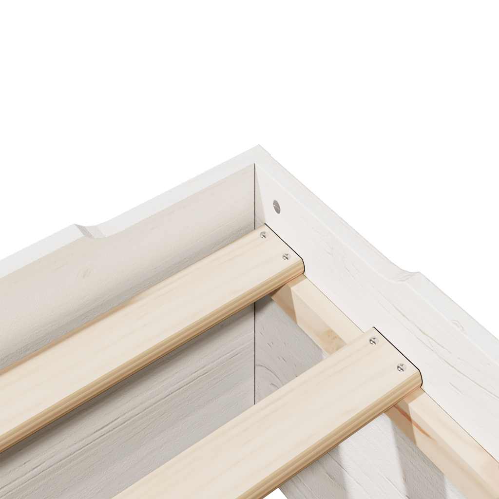 Bedframe zonder matras stapelbaar 75x190 cm massief hout wit is nu te koop bij PeponiXL, paradijselijk wonen!