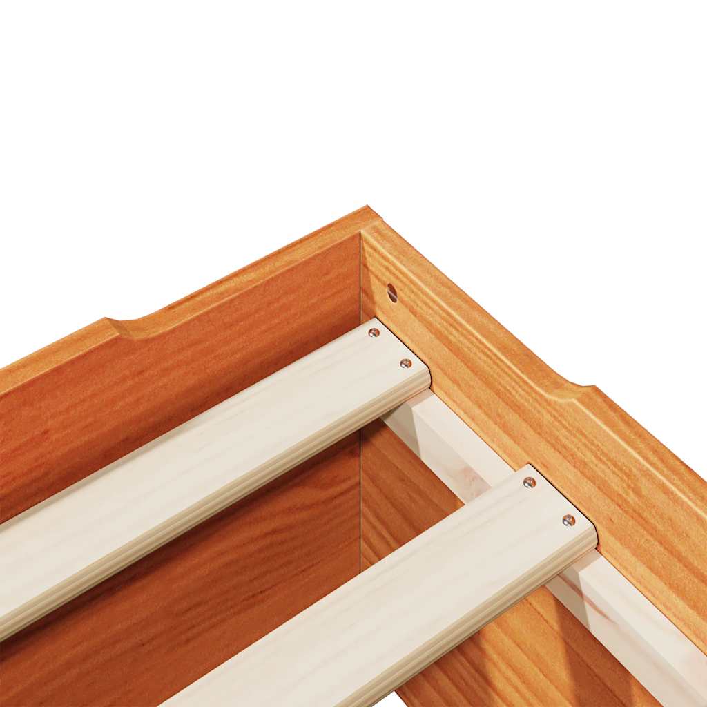 Bedframe zonder matras stapelbaar wasbruin 75x190 cm hout is nu te koop bij PeponiXL, paradijselijk wonen!