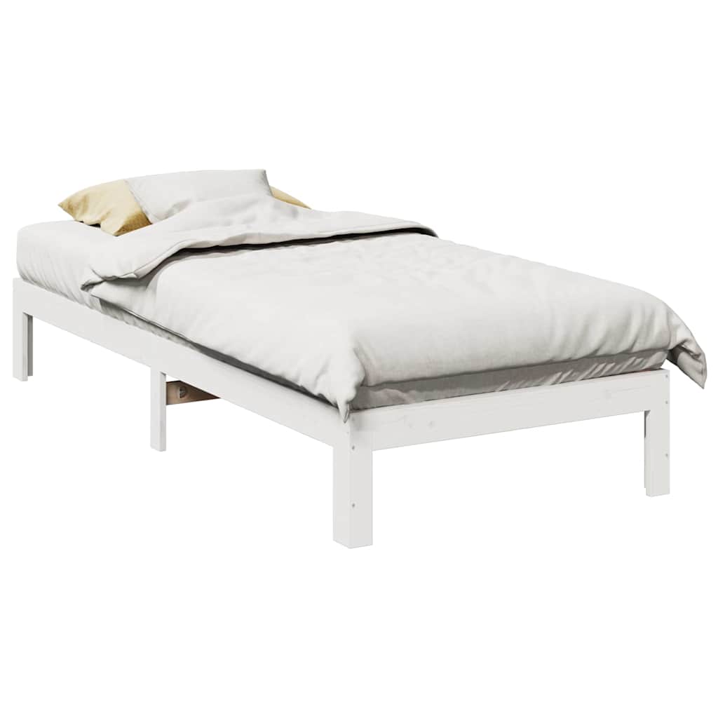 Bedframe zonder matras massief grenenhout wit 80x200 cm is nu te koop bij PeponiXL, paradijselijk wonen!