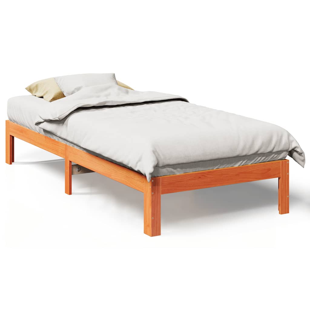Bedframe zonder matras massief grenenhout wasbruin 80x200 cm is nu te koop bij PeponiXL, paradijselijk wonen!