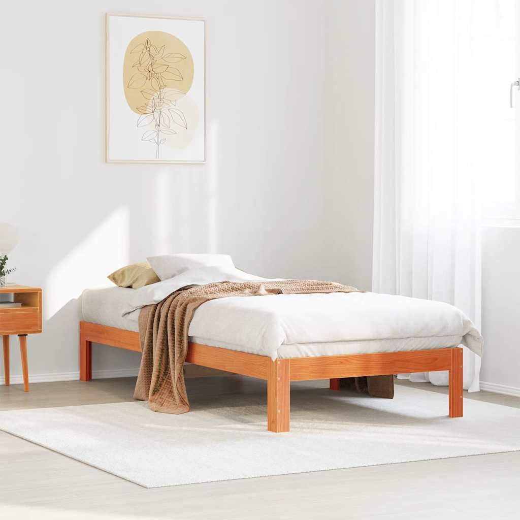 Bedframe zonder matras massief grenenhout wasbruin 80x200 cm is nu te koop bij PeponiXL, paradijselijk wonen!