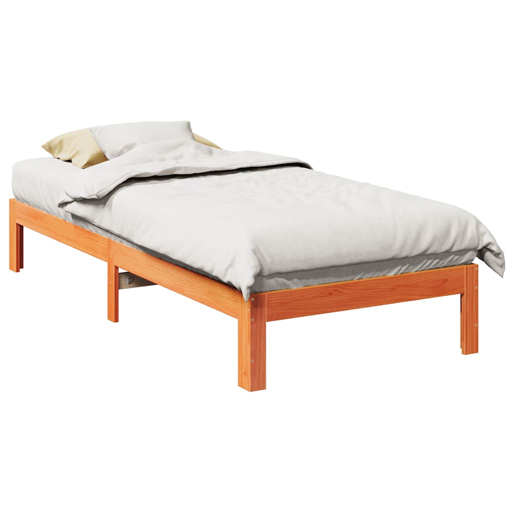 Bedframe zonder matras massief grenenhout wasbruin 80x200 cm is nu te koop bij PeponiXL, paradijselijk wonen!