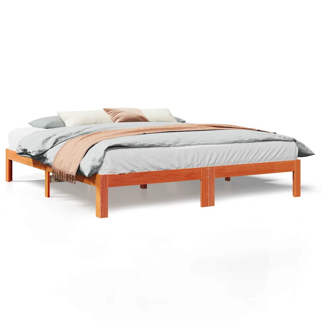 Bedframe zonder matras massief grenenhout wasbruin 160x200 cm is nu te koop bij PeponiXL, paradijselijk wonen!