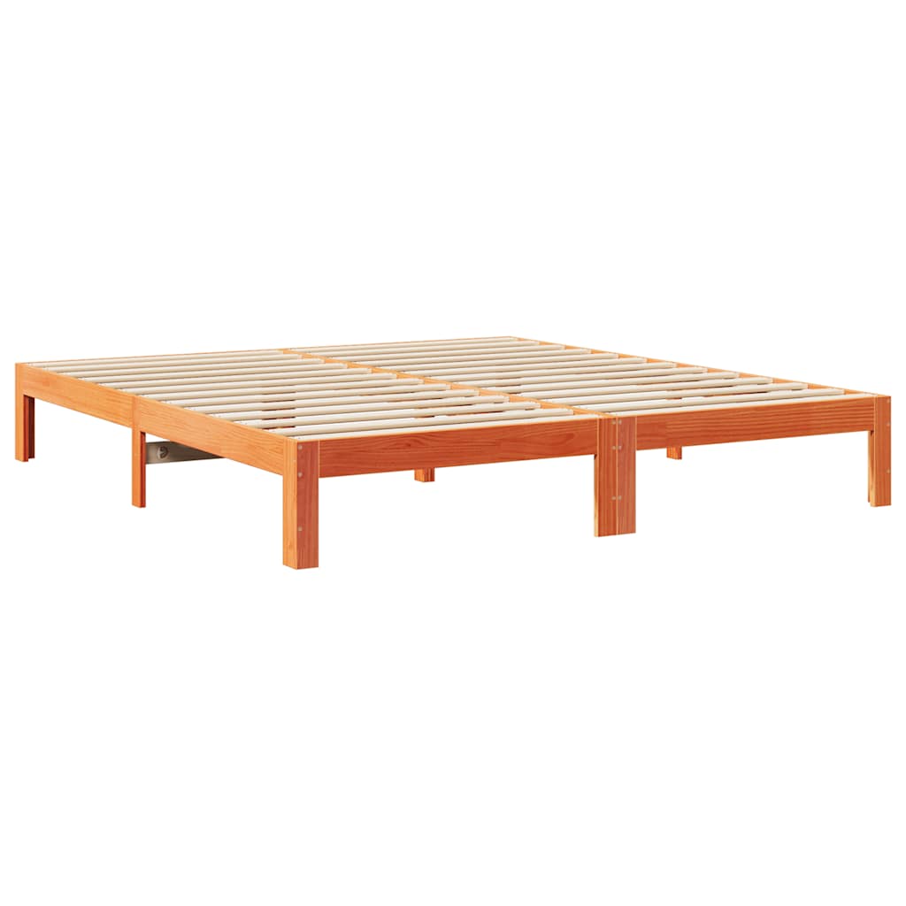 Bedframe zonder matras massief grenenhout wasbruin 160x200 cm is nu te koop bij PeponiXL, paradijselijk wonen!
