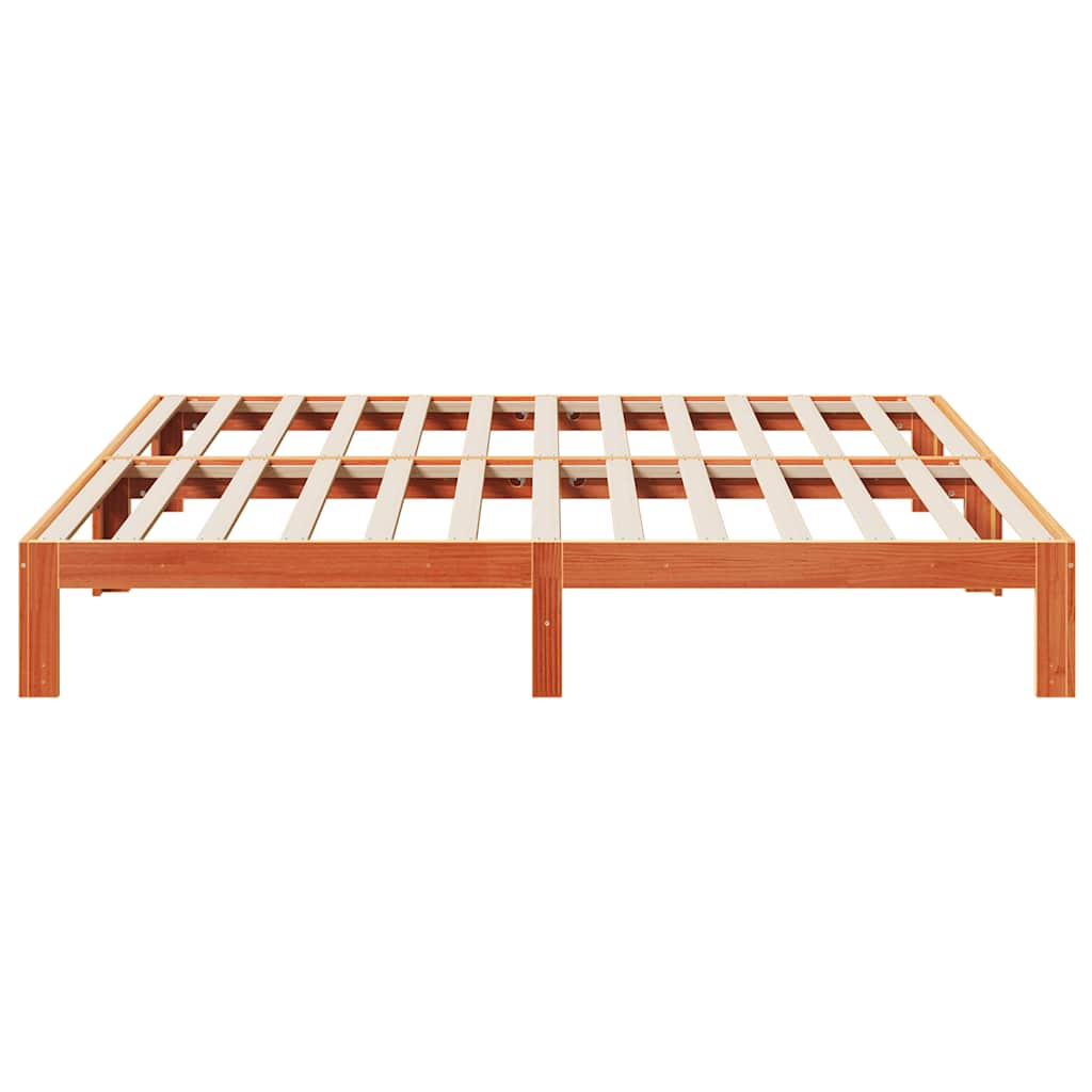 Bedframe zonder matras massief grenenhout wasbruin 160x200 cm is nu te koop bij PeponiXL, paradijselijk wonen!