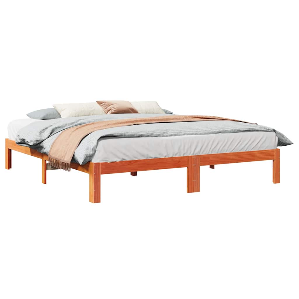 Bedframe zonder matras massief grenenhout wasbruin 160x200 cm is nu te koop bij PeponiXL, paradijselijk wonen!