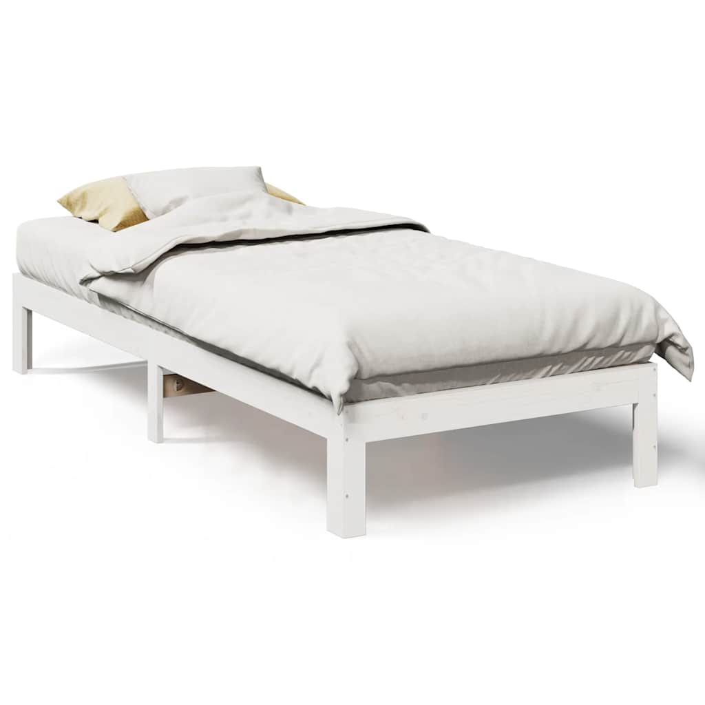 Bedframe zonder matras massief grenenhout wit 90x200 cm is nu te koop bij PeponiXL, paradijselijk wonen!