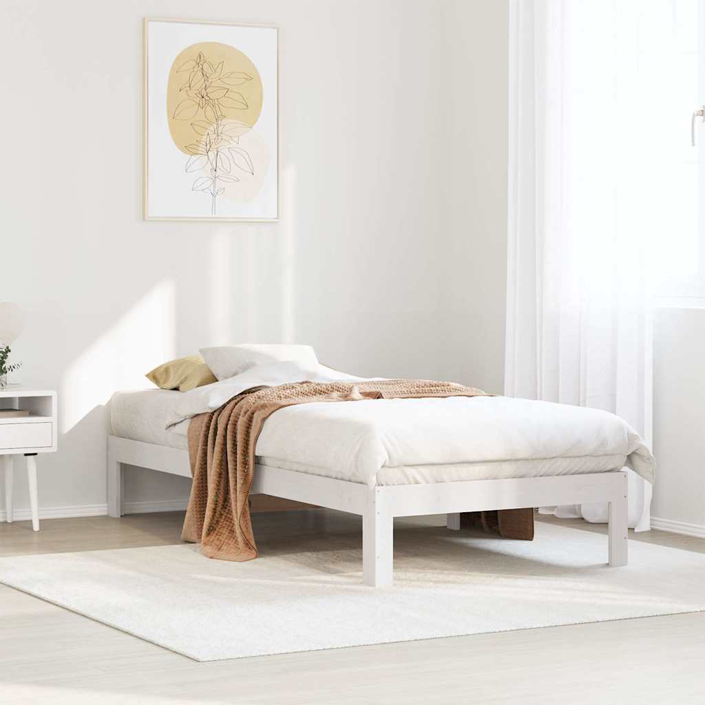 Bedframe zonder matras massief grenenhout wit 90x200 cm is nu te koop bij PeponiXL, paradijselijk wonen!
