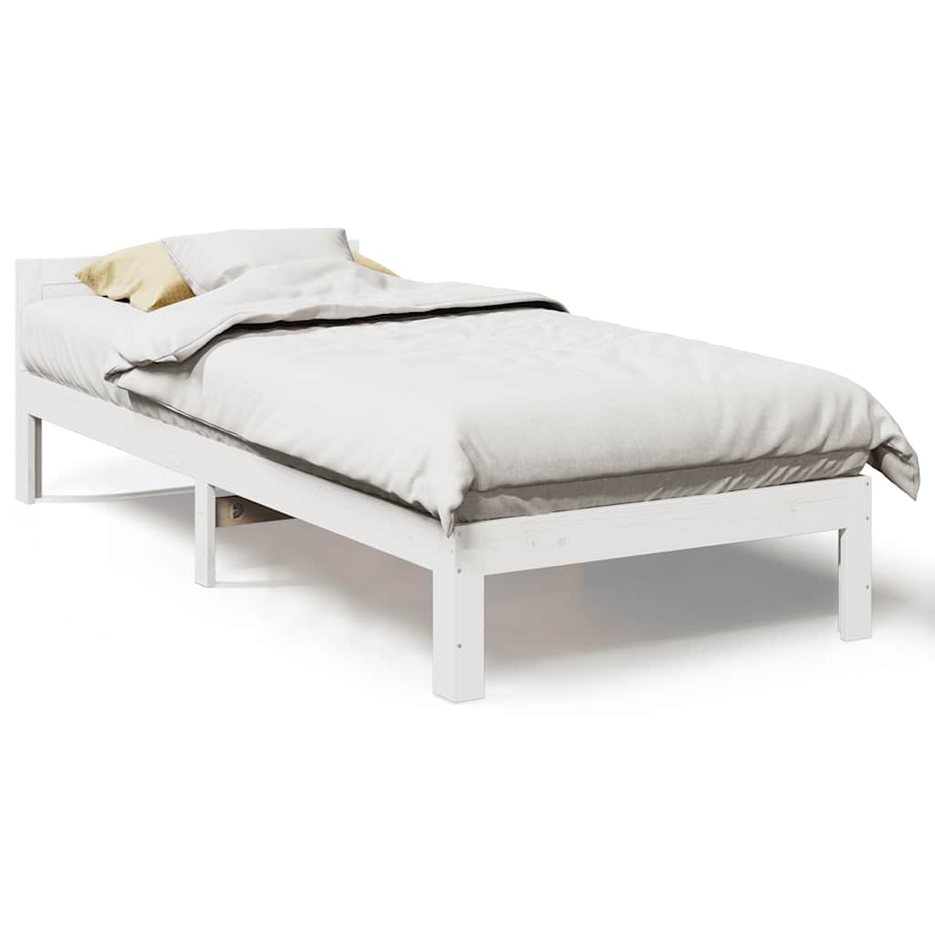 Bedframe zonder matras massief grenenhout wit 80x200 cm is nu te koop bij PeponiXL, paradijselijk wonen!