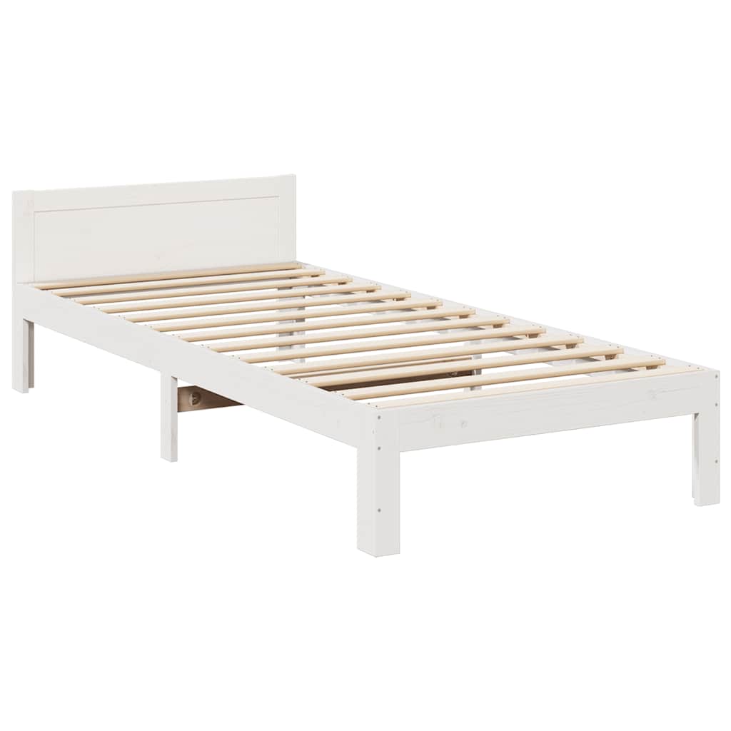 Bedframe zonder matras massief grenenhout wit 80x200 cm is nu te koop bij PeponiXL, paradijselijk wonen!