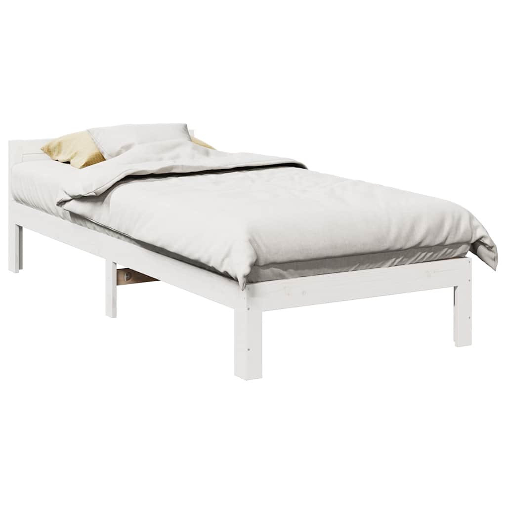 Bedframe zonder matras massief grenenhout wit 80x200 cm is nu te koop bij PeponiXL, paradijselijk wonen!