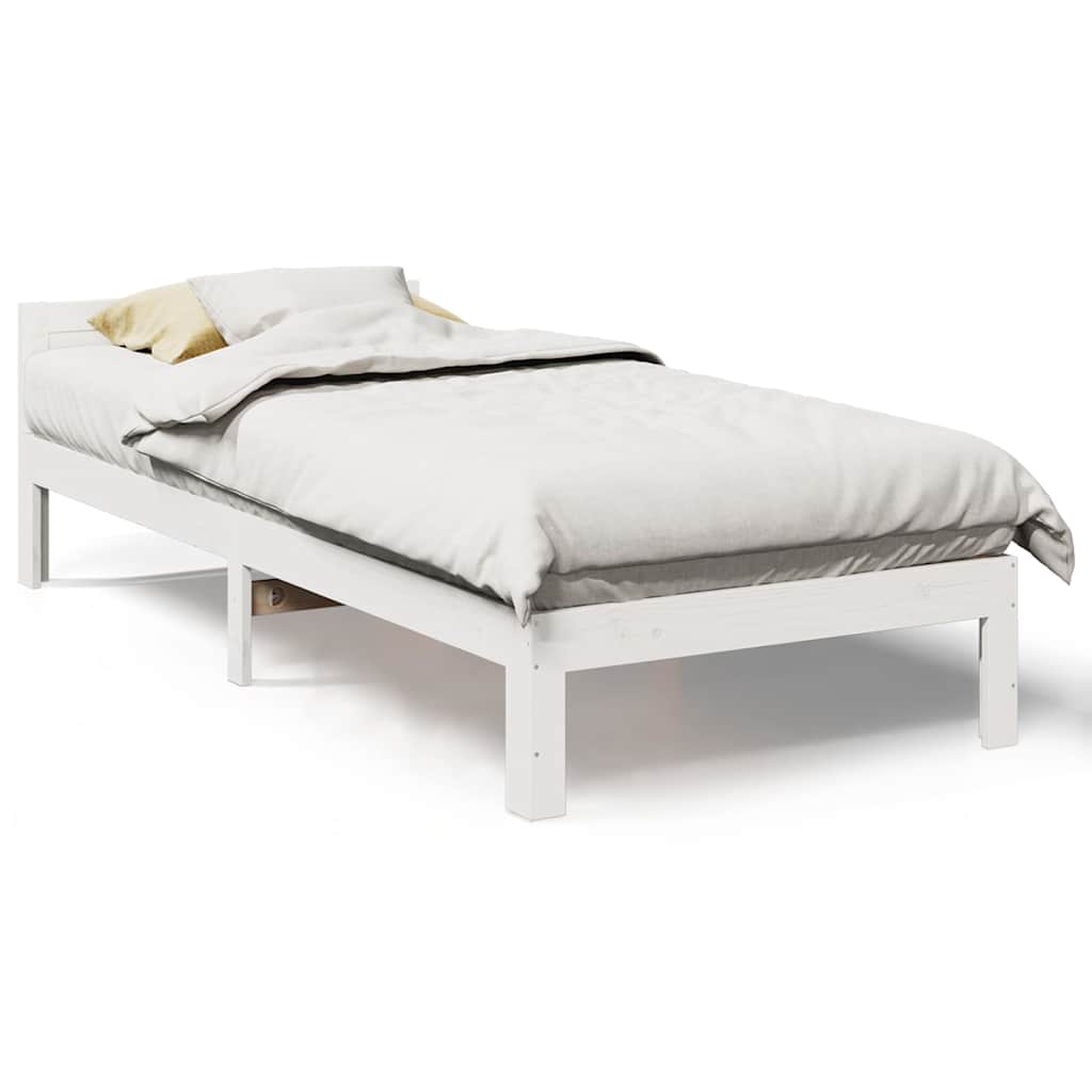 Bedframe zonder matras massief grenenhout wit 90x200 cm is nu te koop bij PeponiXL, paradijselijk wonen!