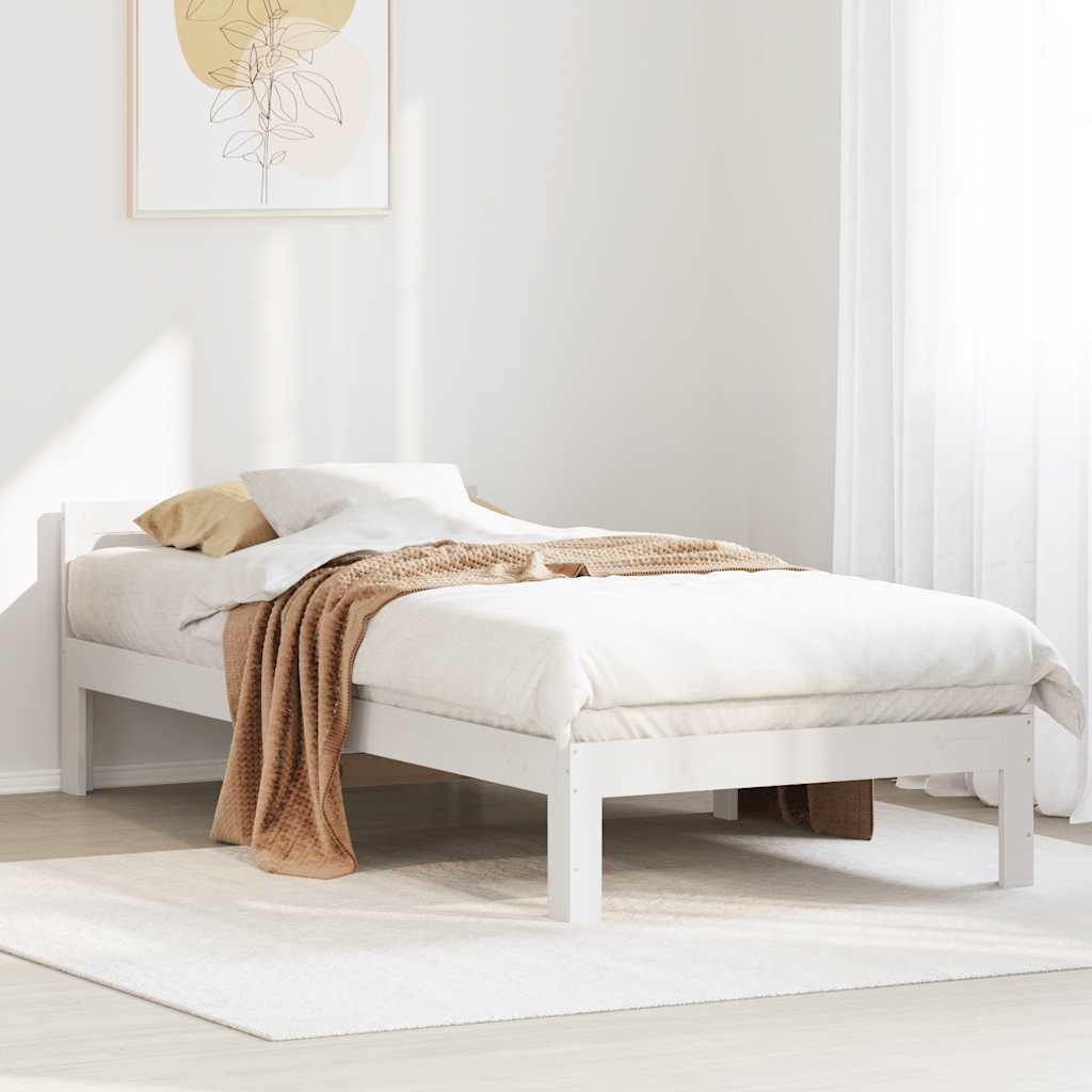 Bedframe zonder matras massief grenenhout wit 90x200 cm is nu te koop bij PeponiXL, paradijselijk wonen!
