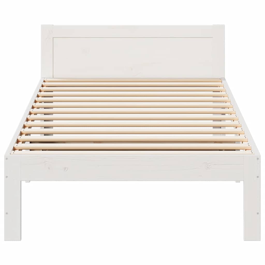 Bedframe zonder matras massief grenenhout wit 90x200 cm is nu te koop bij PeponiXL, paradijselijk wonen!