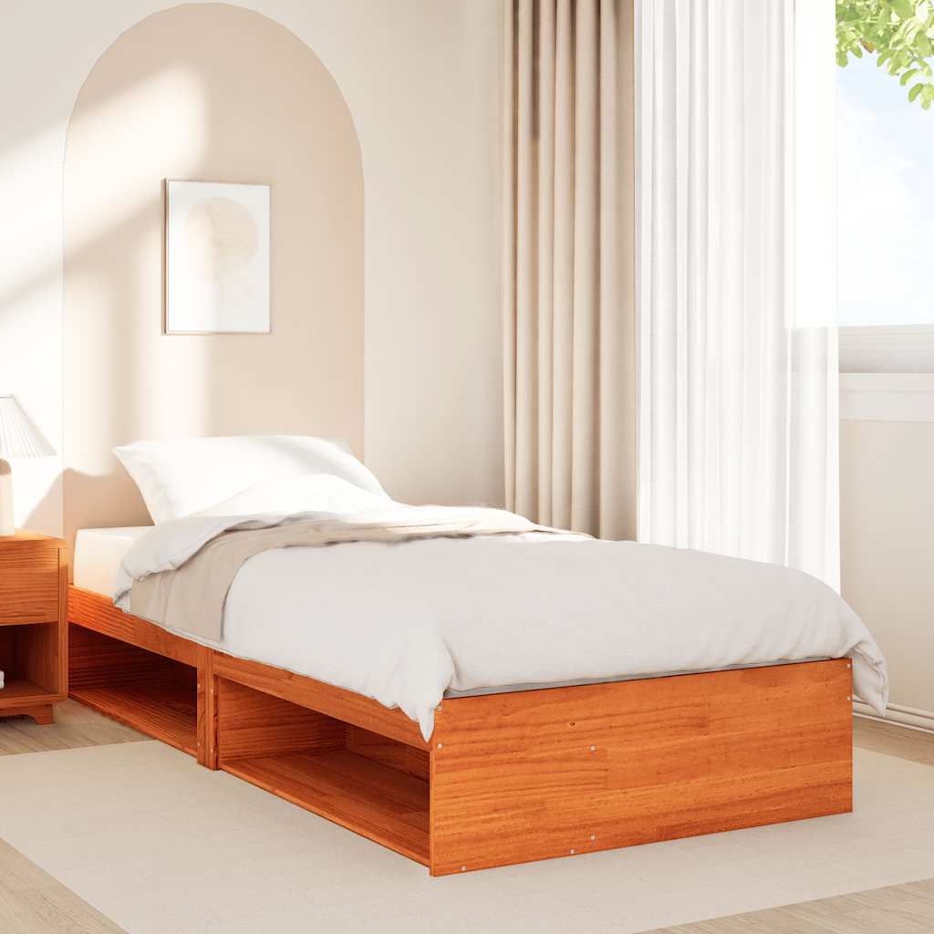 Bedbank zonder matras wasbruin 100x200 cm massief grenenhout is nu te koop bij PeponiXL, paradijselijk wonen!